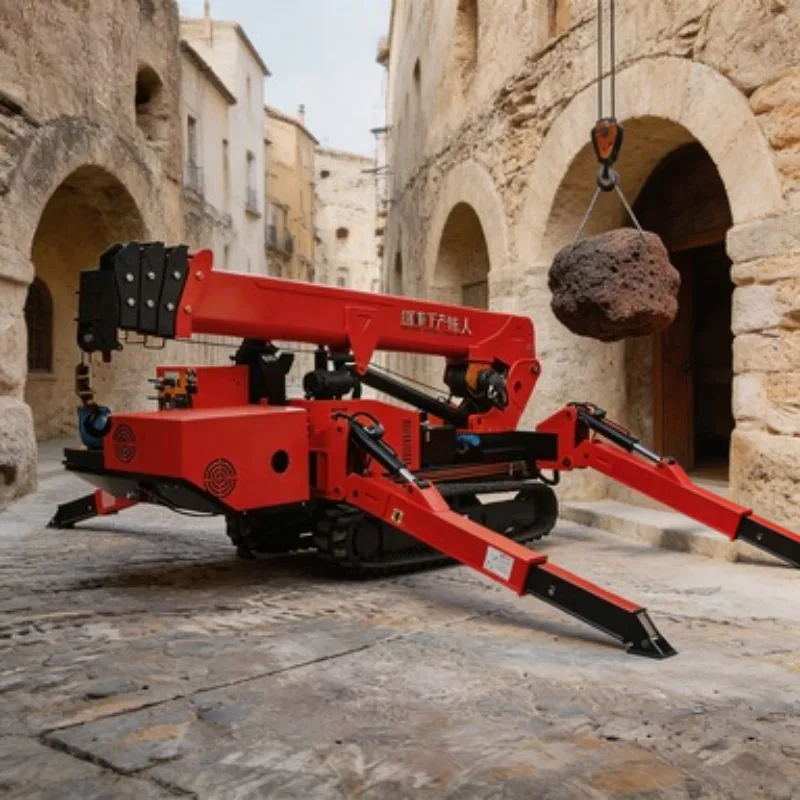 16m Lifting Height Spider Crane Crawler Crane Mini Crane 5 Ton Telescopic Boom Electric Power for Factory Maintenance Use