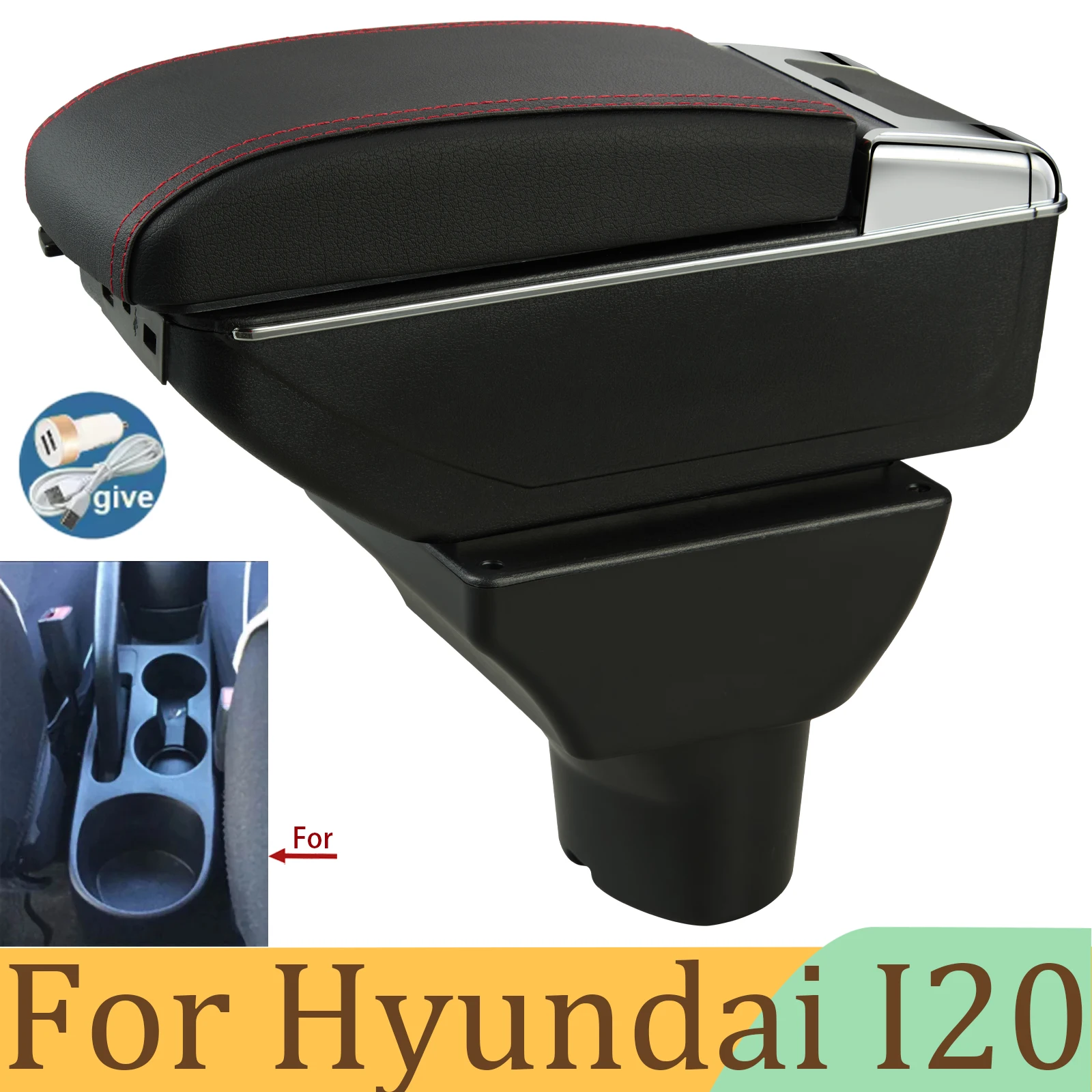 

Car Armrest For Hyundai I20 Armrest Box 2012 Interior Parts details special Retrofit parts Center Storage Box Car Accessories