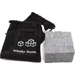 Natural Granite Whiskey Stones Sipping Ice Cube Whisky Stone Wine Rocks Cooler Wedding Gift Favor Christmas Bar Accessories