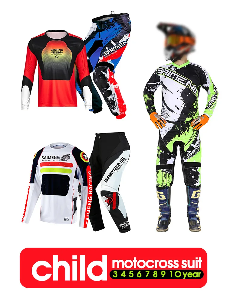 motocross gear set for kids racing suit child cross Jersey and Pant Enduro boy girl MX ATV MTB MOTO 3 4 5 6 7 8 9 10 11 years