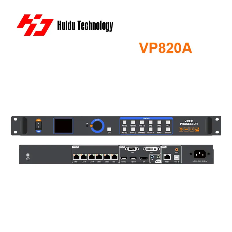 

Светодиодный видеопроцессор Huidu VP820A HD-VP820A, 8-портовое управление сетевым механизмом и гибридная маршрутизация сигналов для светодиодных систем стадиона