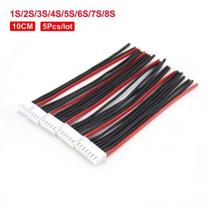 

5pcs/lot 1S/2S/3S/4S/5S/6S/8S 22AWG RC Lipo Battery Balance Charger Cable 10CM For IMAX B6 B8 Balance Charger RC Model