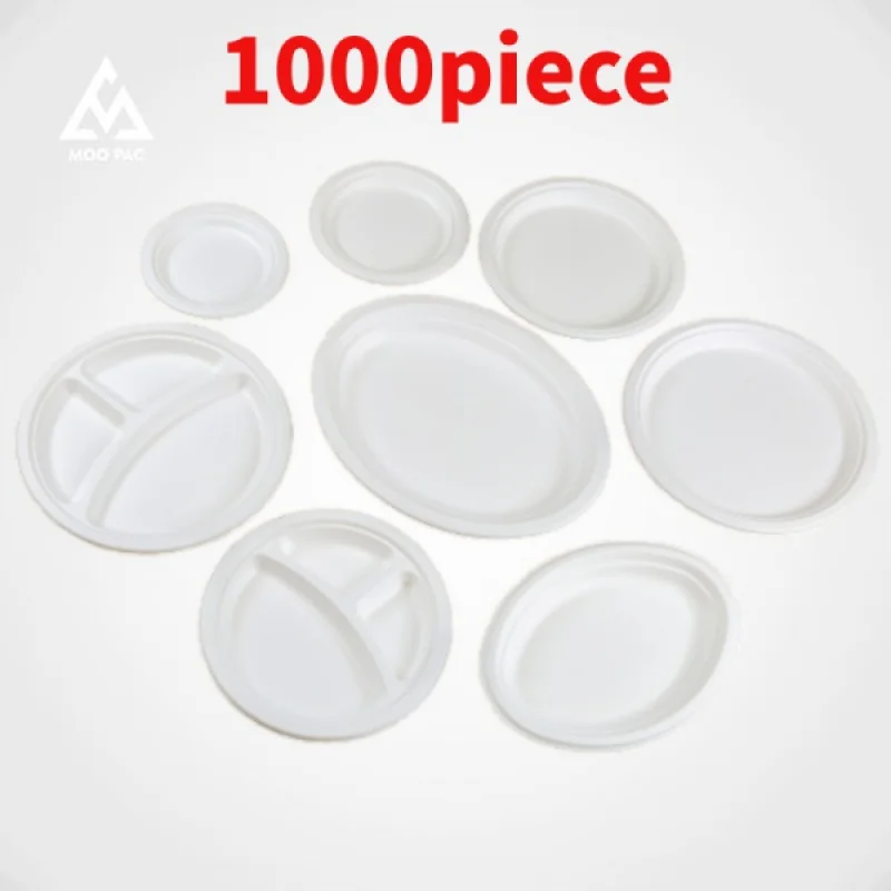 

10 00piece.Custom.Sugarcane Bagasse Food Container Disposable Bio-degradable Food Catering Service Plates Bowls Trays