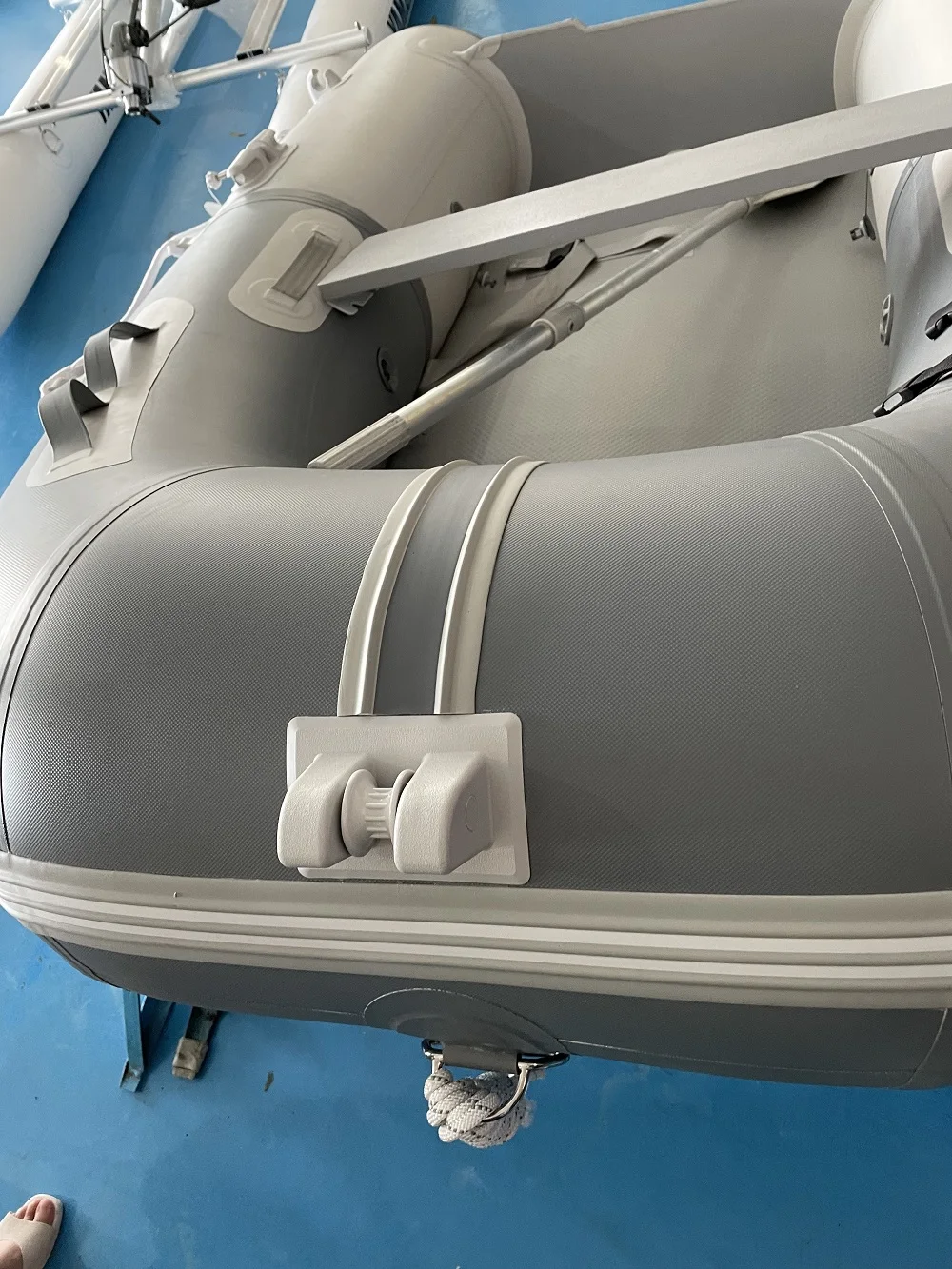 Herofuns قارب قابل للنفخ 320 سنتيمتر x 151 سنتيمتر 3 طبقة قوارب الصيد القابلة للنفخ مغلفة مقاومة للاهتراء كاياك التجديف الزورق #6