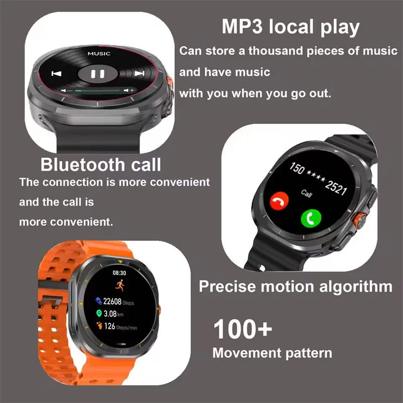 DT Watch 7 Ultra 32GB Memory Local Music Bluetooth Call Compass 3D Menu Bluetooth Smart Watch For Samsung for Men Women 2025 NEW