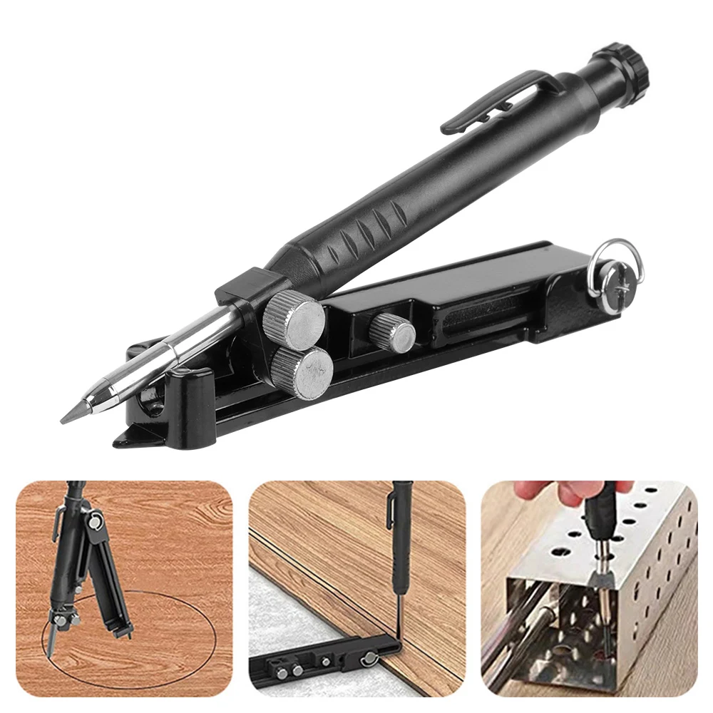 Adjustable Profile Scribing Ruler Multi-function DIY Woodworking Scribing Tool Contour Gauge Scribe Compass Tool Metal