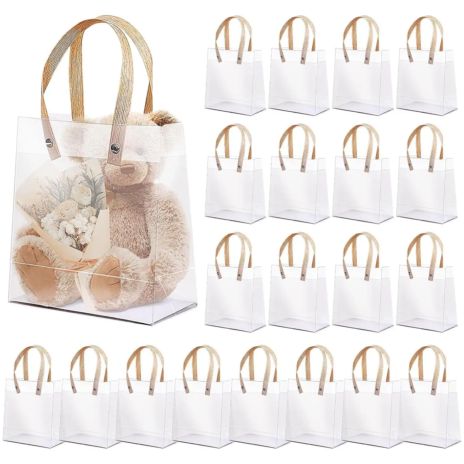 20PCS Holiday gift bag Eco-friendly Companion Gift Candy Bagholiday gift Birthday gift bag, anniversaries,Frosted Tote Bag