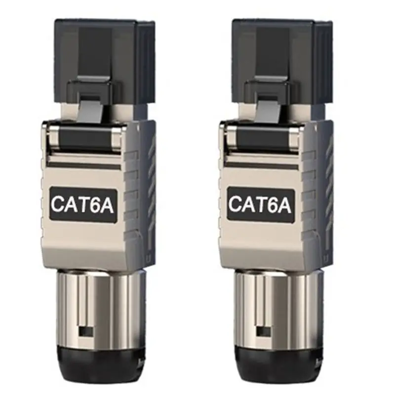 

Изысканный-2 шт. RJ45 Cat6a Ethernet-кабельные разъемы RJ45 Металлический инструмент Бесплатная легкая клеммная вилка 2000 МГц 40G LAN-кабель 22AWG - 24A