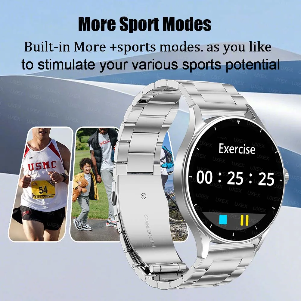 الأصلي ساعة Smartwatch النساء 1.55 بوصة HD بلوتوث دعوة الصحة تتبع شحن لاسلكي الساعات الرجال هدية الكريسماس الأعمال