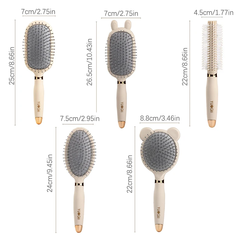 Cute Air Cushion Comb Anti Static Exhaust Air Bag Massage Combs Home Women Long Fluffy Hair Curling Hairbrush With Cleaning Tool