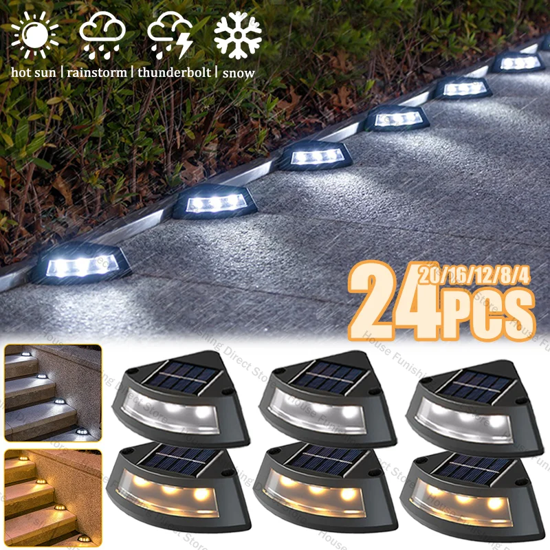 

NEW Solar Step Lamp Outdoor Home Garden Staircase Patio Lights Steps Walkway Lights Solar Lamp outdoor LED Decorative Lights