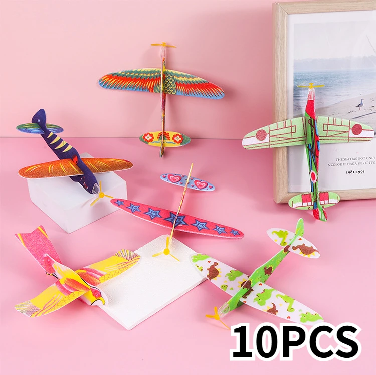 DIY Hand Throw Flying Glider Party Favor Supplies Foam Mini Aircraft Toys Children Party Game Birthday Party Gift Baby Shower