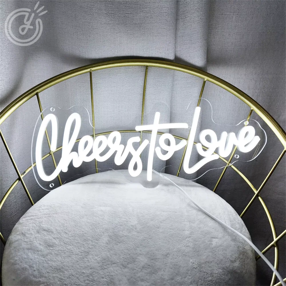 Cheers to Love LED Wedding Neon signboard Bedroom Wall Art Neon Decoration Anniversary Party Neon Sign Lights