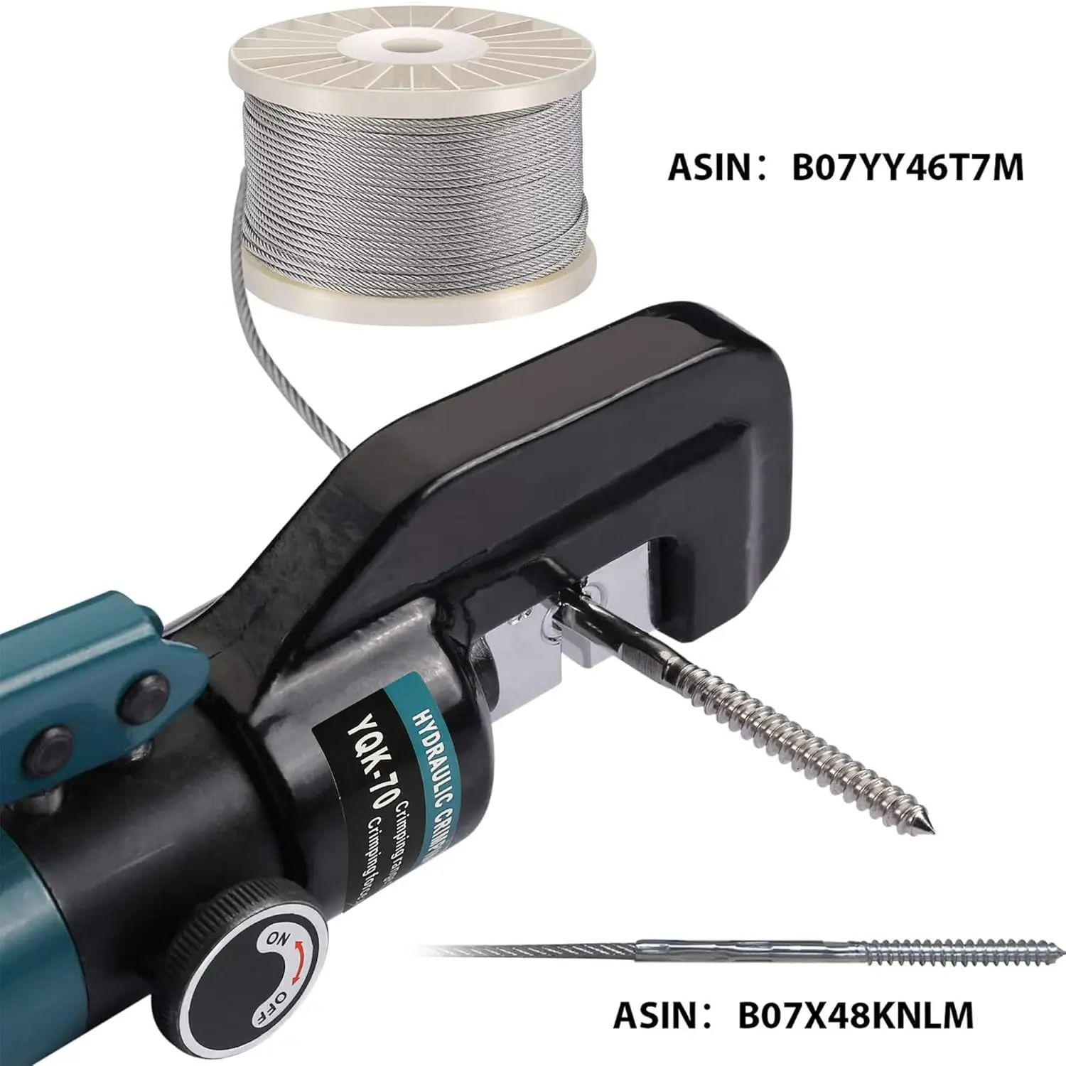 Herramienta de prensado hidráulico/engarzadora hidráulica con troqueles para herrajes de barandilla de cables de acero inoxidable, herramienta de prensado de cables de batería·Nuevo