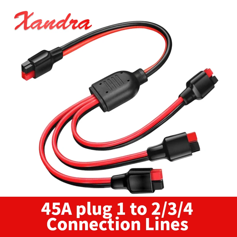 Power Station Cable 30A 45A Plug 1 To 4 Y Type Branch Cord 14AWG Solar Battery Connector For Outdoor RV Switch Adapter Splitter