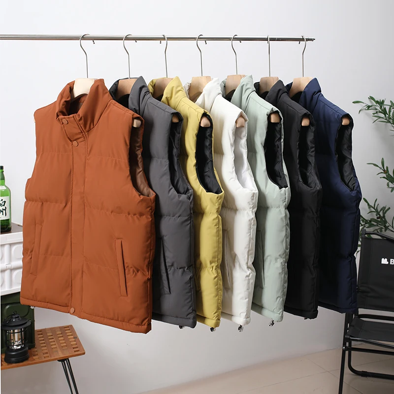 

Trade King Thiened Cotton Vest Men's Faionable Urban Sle Winter Warm Stand Collar Jaet Youth Casual Wear