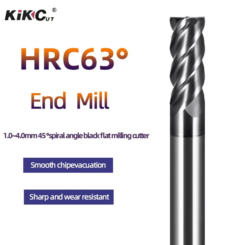 

4 Flutes Endmill HRC58 Carbide Alloy Milling Cutter 1.0,1.5,2.0,2.5,3.0,4.0mm Tungsten Machine CNC Cutting Tools