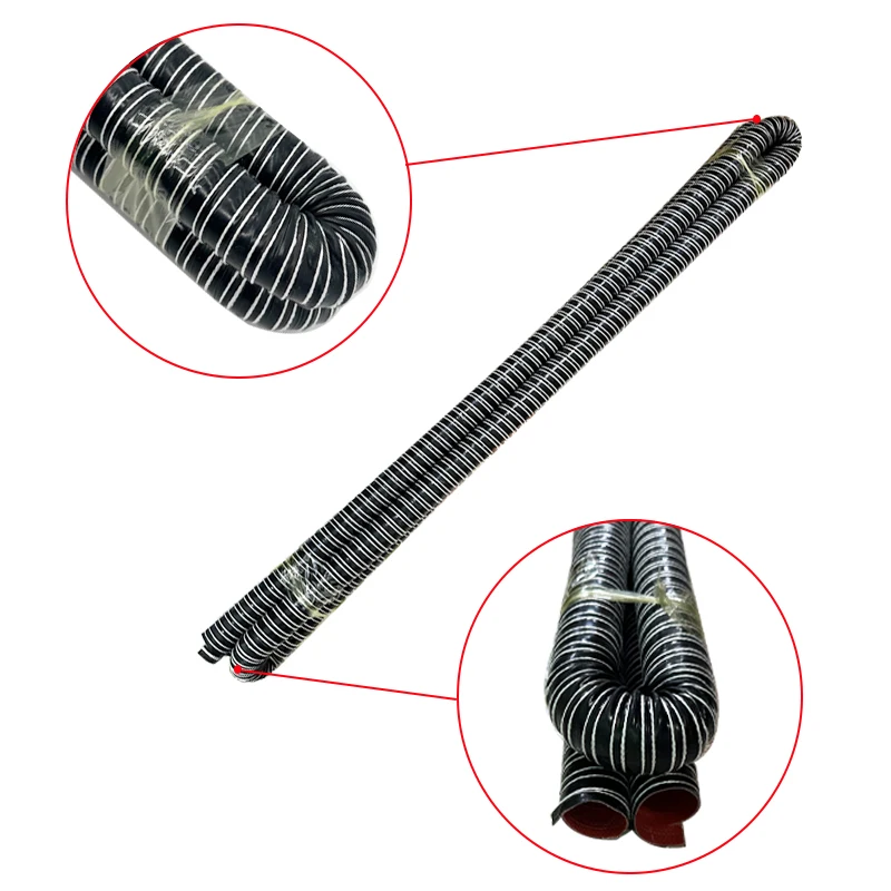 4M Universal Silicone Car Hood Hot Cold Air Intake Pipe Air Ducting Hose Heat Resistant Temperature Resistance Flexible 20-65mm