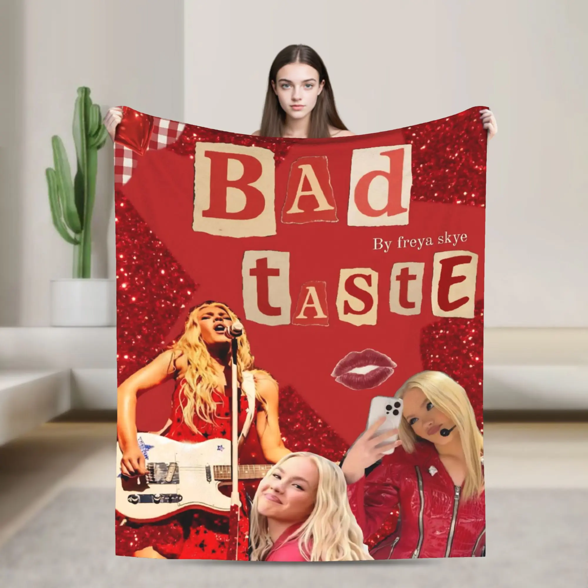 Bad Taste Freyas Singer Skyes  Fuzzy Blankets  Vintage Throw Blankets for Bed Sofa Couch 150*125cm Quilt