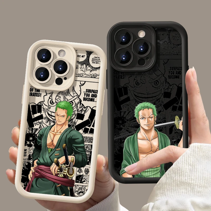 Coque de téléphone en TPU pour Apple iPhone, Bic One Piece, Luffy Zoro Eye Ladder, 15 14 13 12 11 XS Poly X Pro Max Plus