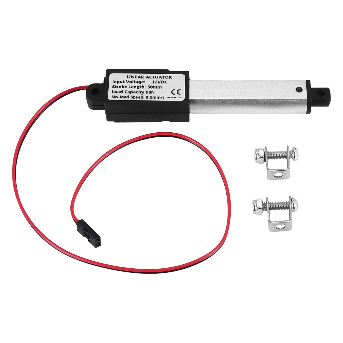 T80C Micro-Linear Actuator, 2 Inch Stroke, 90N/20.3Lb, Speed 9.5mm/S Electric Waterproof Actuator Motor Linear Actuator 12V