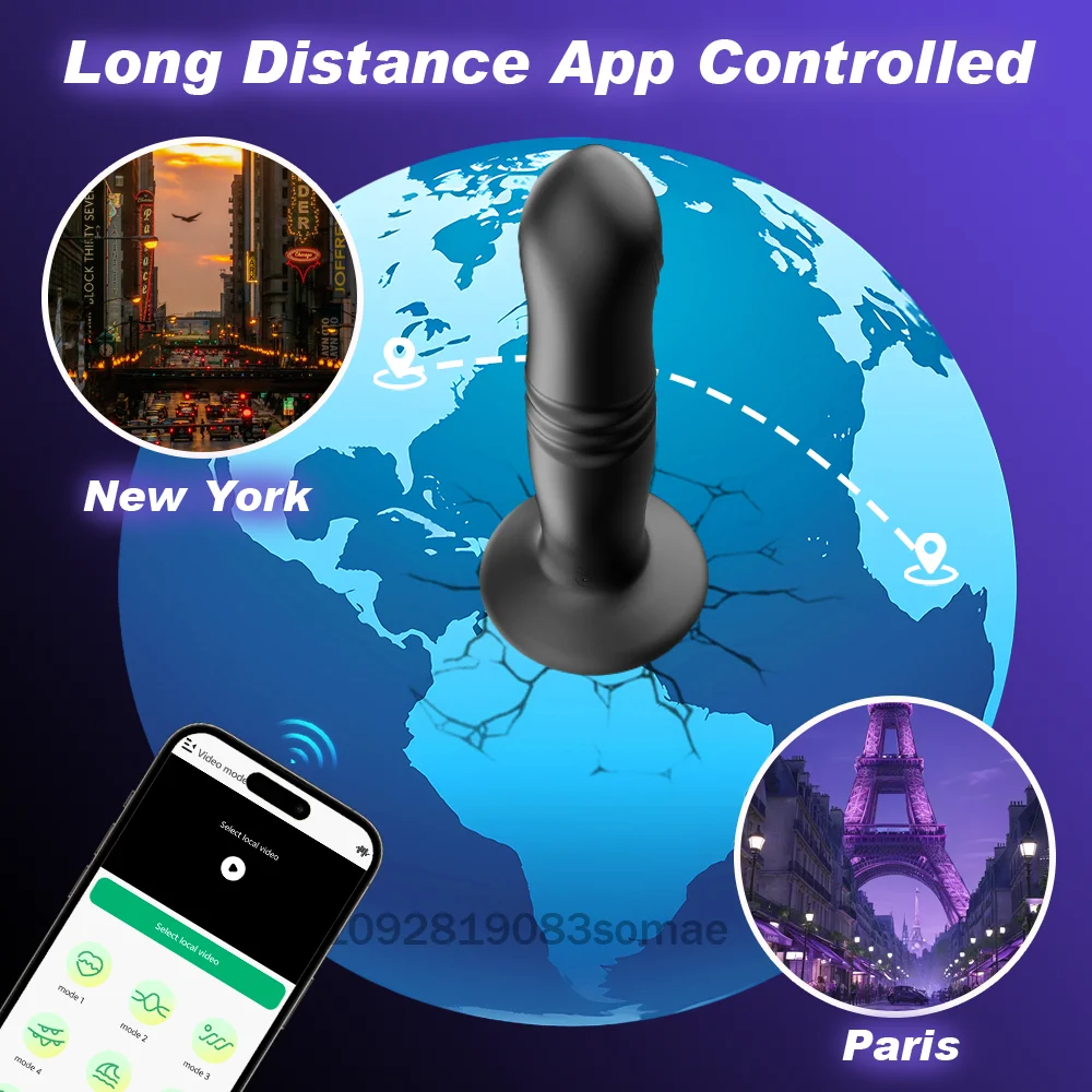 Thrusting Anal Plug Vibrator Wireless Control Prostate Massager Butt Plug Vibrating Suction Cup Dildo Adult Sex Toys for Men - Image 4