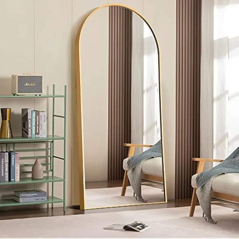 Arched Full Length Mirror Standing Hanging or Leaning Against Wall, Oversized Large Bedroom Mirror Floor Mirror Dressing