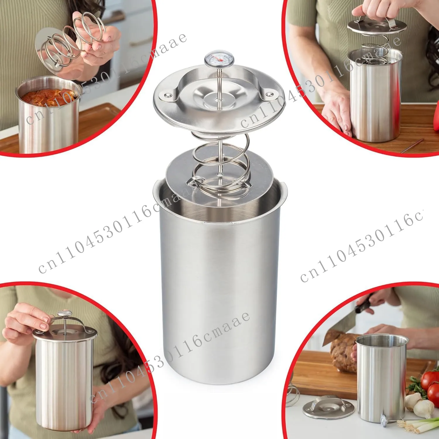 It is suitable for 304 stainless steel steamed meat bucket meat cooker braised meat bucket