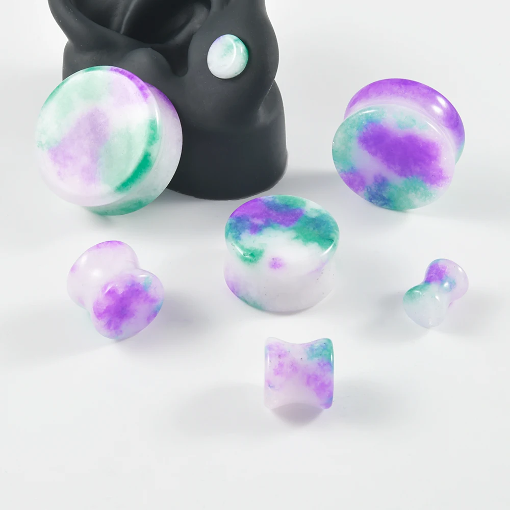 1PC Solid Stone Ear Plugs Gauges Earrings Women Men Flesh Tunnel Piercing Expander Ear Stretcher Jewelry 6mm-30mm