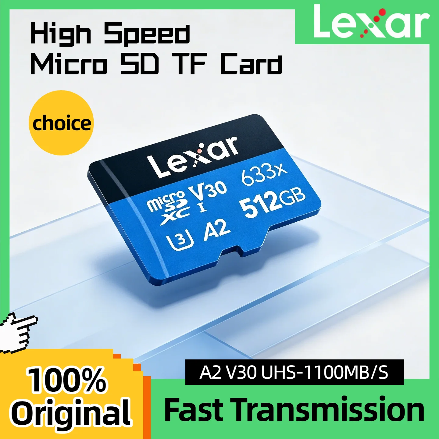 100% Original Lexar 633x Micro SD Card 256GB 128GB 64GB SDXC V30 U3 32GB SDHC V10 U1 Class 10 A1 Flash Memory Microsd Max Pro