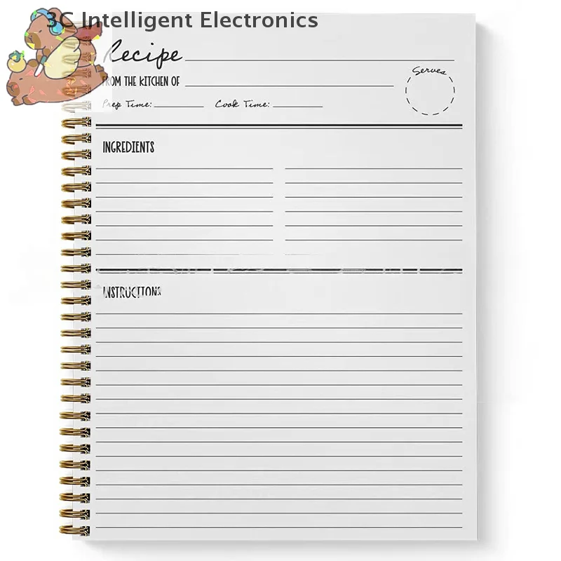 Lick The Spoon Recipe Spiral Notebook Recipe Planner Color Shell Inner Page Record Book Hand Book Notebook Creative Stationery