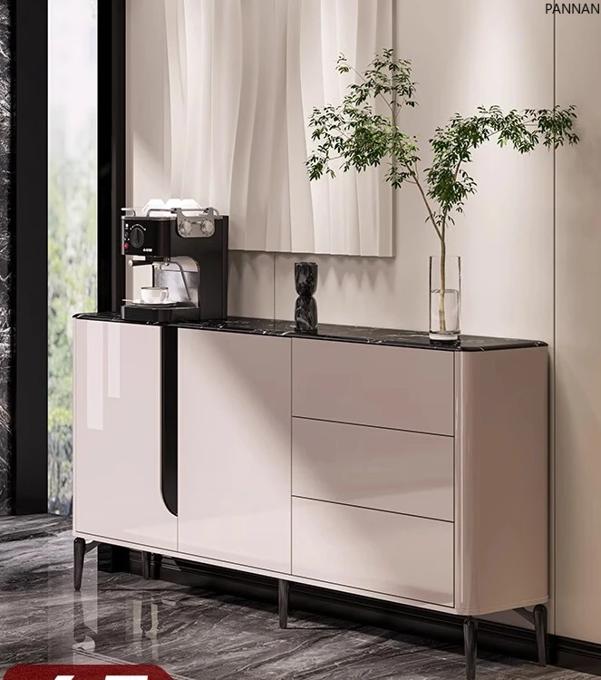 

Italian light luxury marble pattern locker modern simple living room decoration cabinet