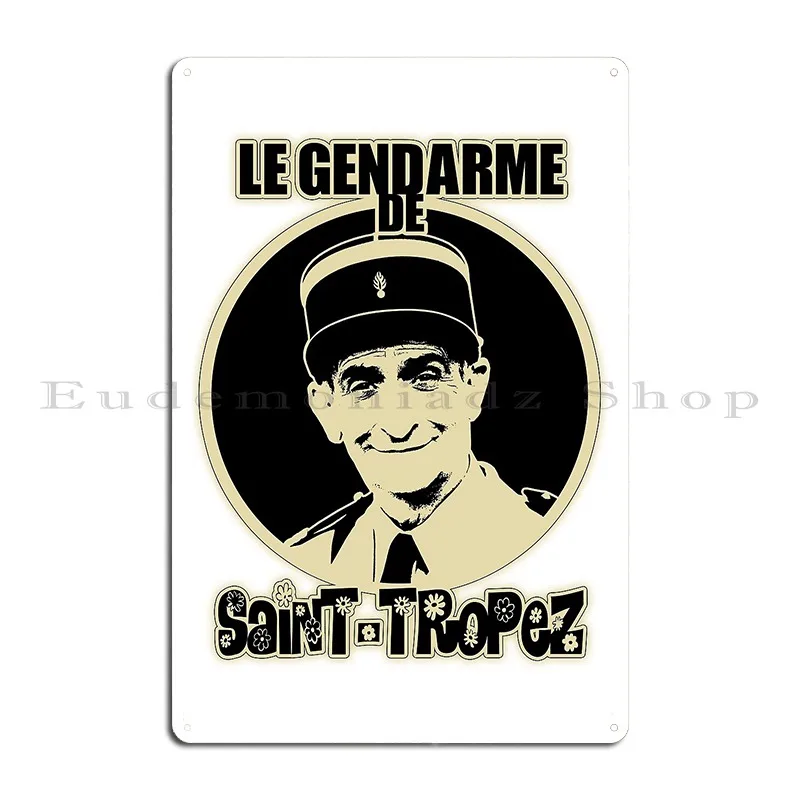 لوحة معدنية من Louis De Funes لتزيين غرفة المعيشة بتصميم شخصية المرآب من القصدير