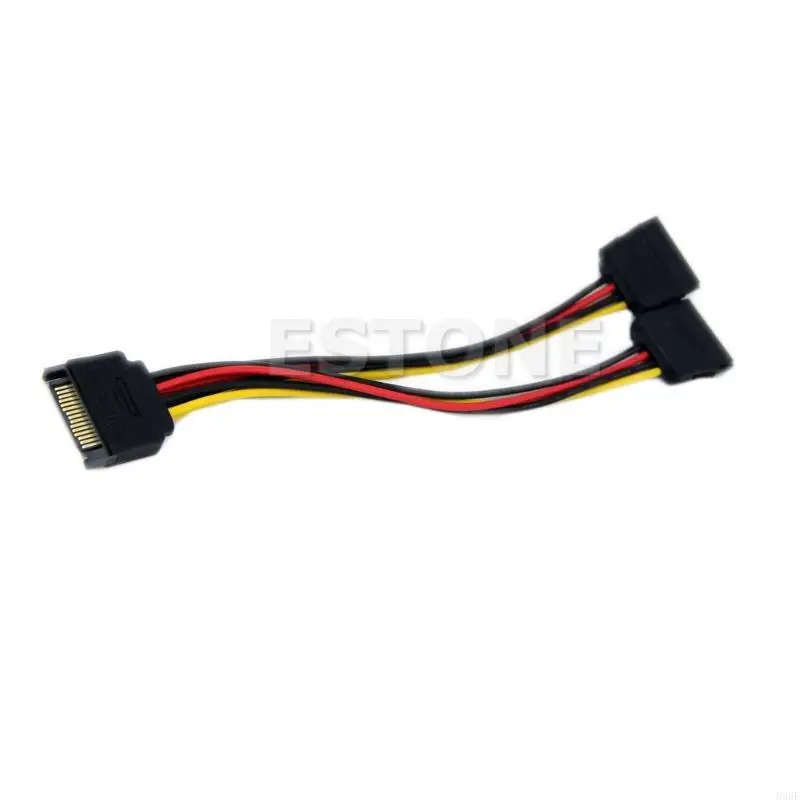 896F Hard Drive Power Motherboard Splitter 15 Pin Male to 2xSATA 15 Pin Female Transfer Splitter Extension Cable for Computer