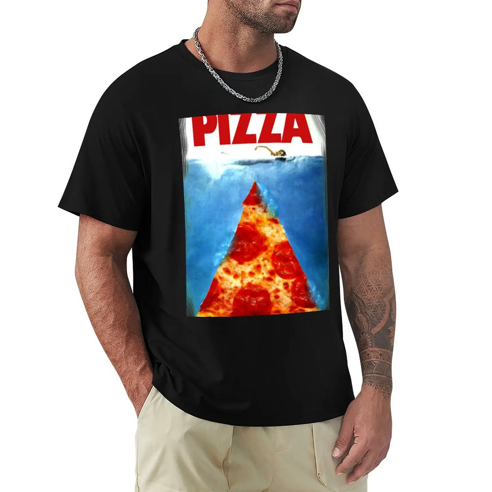 Pizza Shark Jaws T-Shirt boys whites street wear aesthetic clothes man t shirt mens big and tall t shirts