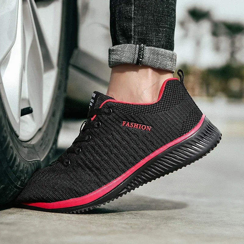 

Men's Breathable Mesh Safety Work Shoes, Steel Toe Anti-puncture Industrial Sneakers, Lightweight Non-slip Protective Footwear