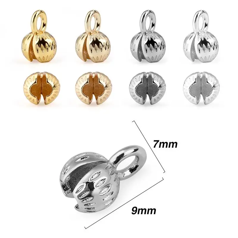 14K Gold Wrapped Flower Bud Shaped Closure Buckle Handcrafted DIY Bracelet Necklace Jewelry Closure Connection Clip Accessories