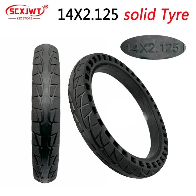 14x2.125 honeycomb solid anti-puncture 14-Inch electric bicycle air-free tire