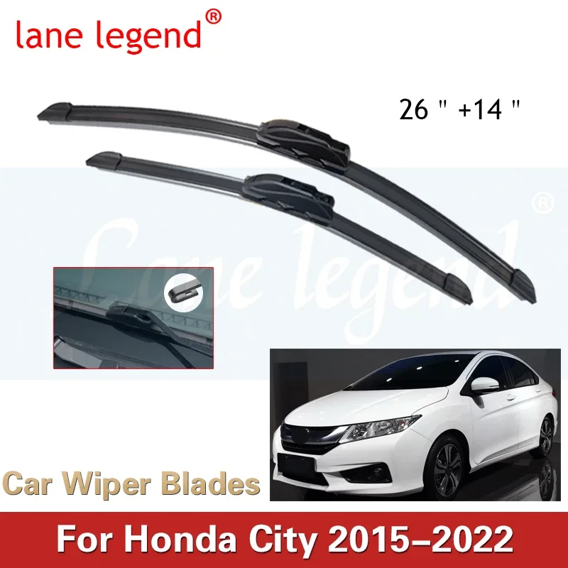 Car Front Wiper Blade For Honda City GM4 GN Grace Ballade 2015~2022 Windscreen Windshield Windows Wipers Accessories 2021 2020