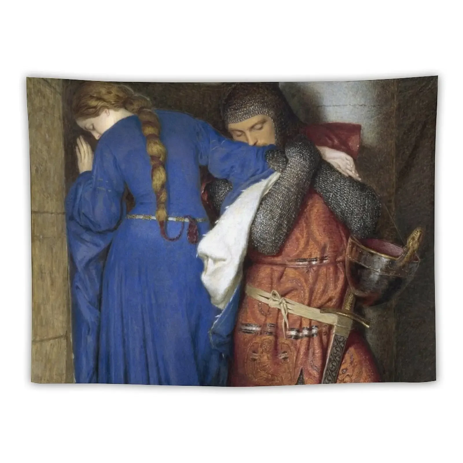 

Hellelil and Hildebrand, the Meeting on the Turret Stairs - Frederick William Burton - 1864 Tapestry Wall Hanging Tapestry