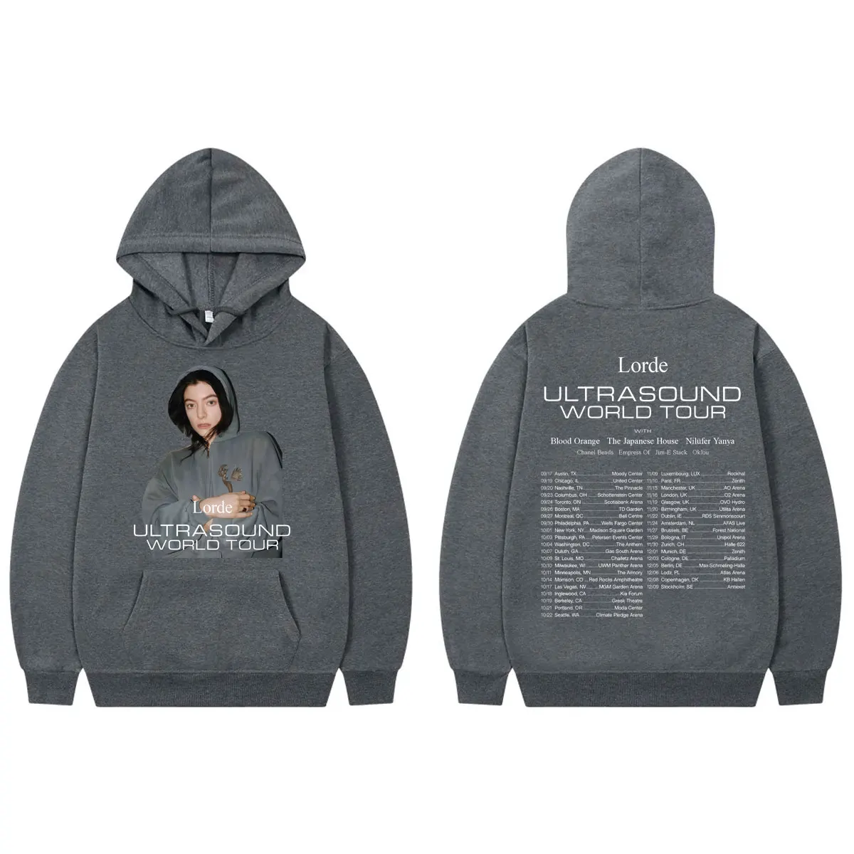 لورد الموجات فوق الصوتية جولة حول العالم 2025 الجرافيك هوديس موضة الجمالية قمصان سويت شيرت بقلنسوة الرجال النساء عالية الجودة الصوف البلوفرات