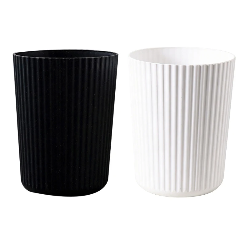 Household Trash Bin With Striped Design For Kitchen Bathroom Office Space Saving best sale