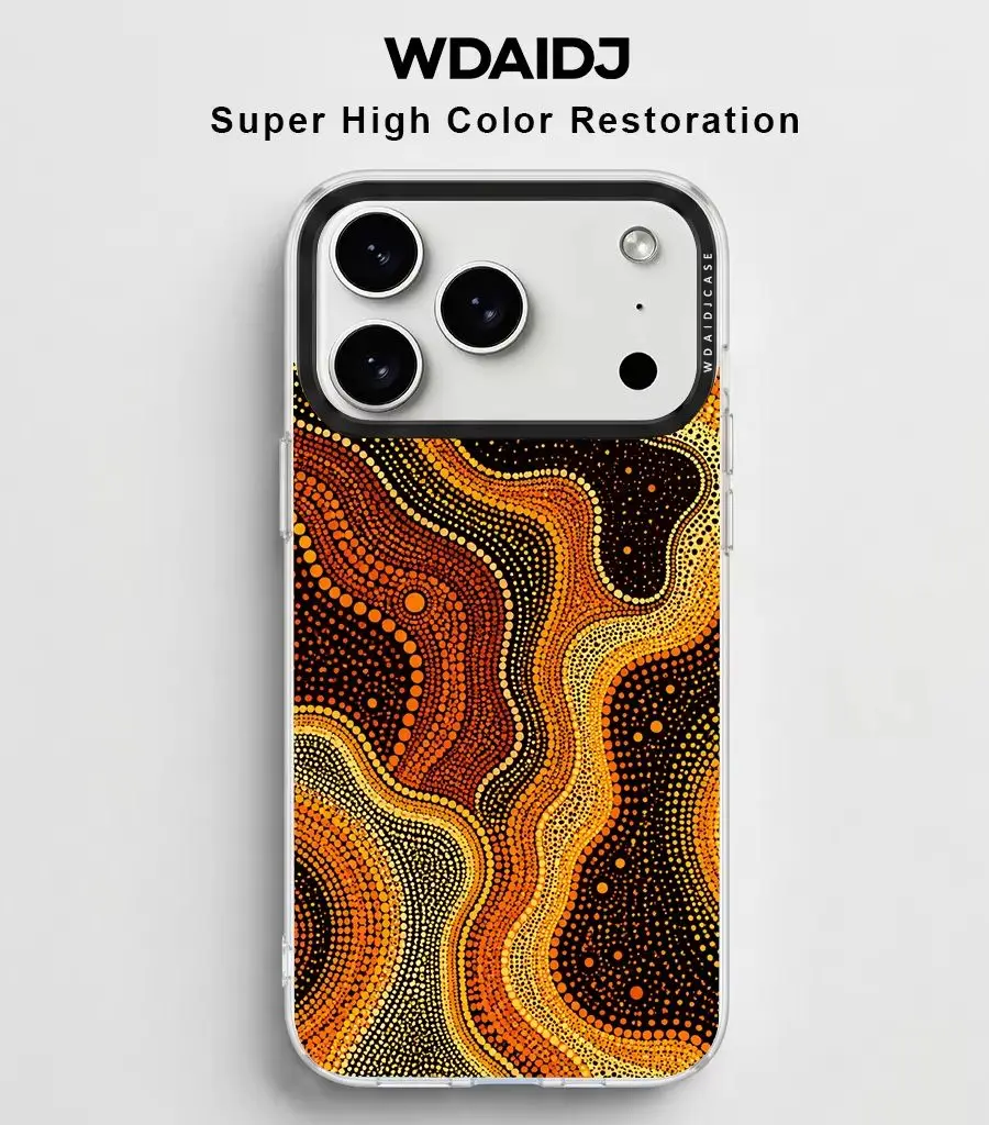 Stylish Tribal Abstract Wave Pattern Clear Phone Case for iPhone 13 14 15 16 17 Anti-Slip Durable Phone Cover