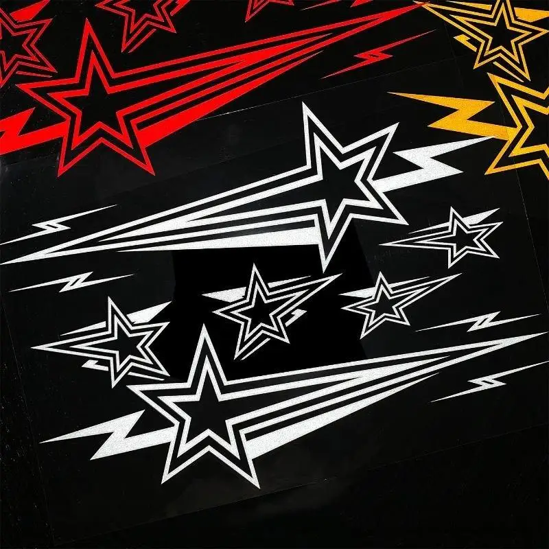 1 Set Meteor Motorcycle Vinyl Sticker Waterproof Tear Resistant for Scooter Side Panel Bumper Decor Accessory