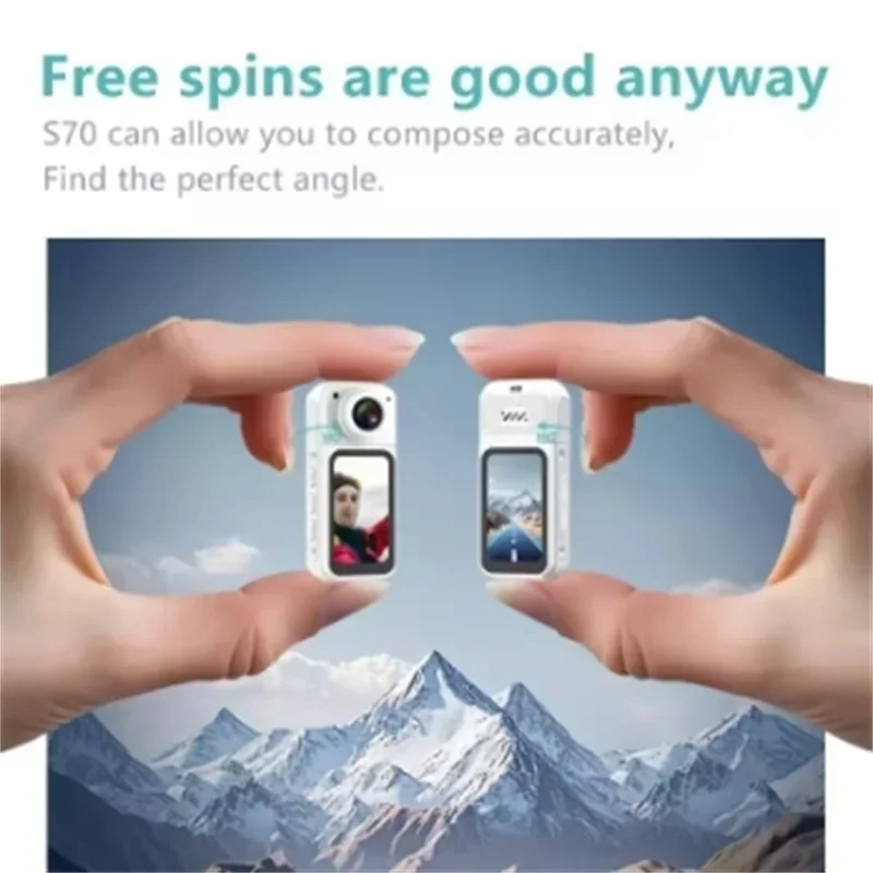 2,7 K Mini Wifi cámara deportiva Dash acción Moto profesional Cat 1080P pequeña motocicleta ciclismo Video Bodycams 180 °   Cámara de lente giratoria