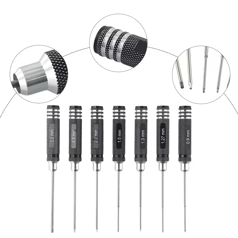 7Pcs HSS Hexagon Wrench Screwdrivers Tools 0.9-3.0mm For RC Model Screw Driver Hex Screw Driver Screwdrive