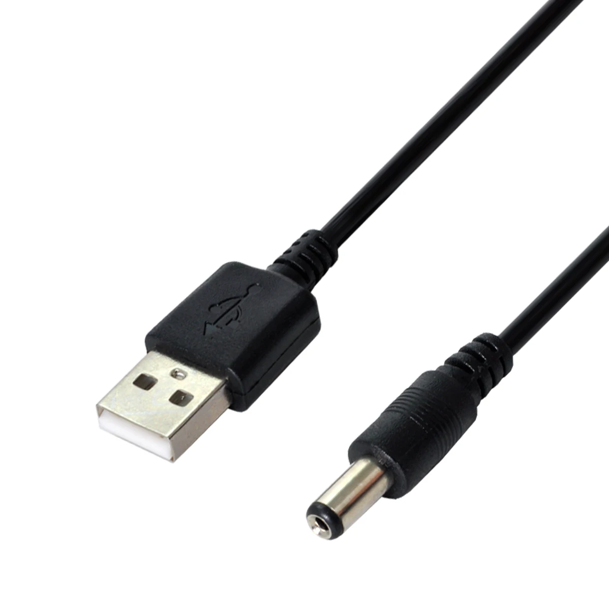 CY Cable  80cm DC 5V USB 2.0 A Type Male To 5.5 x 2.1mm DC Power Plug Barrel Connector Adpter Cable Black Color