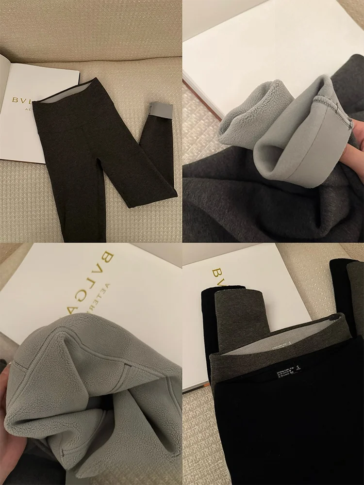 

Co Fce Lined Base Layer Pants High Waist Long Trousers Versatile Outerwear Slimming Warmth for Young Women 8-24