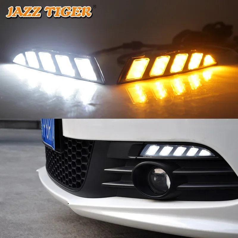 Daytime running lights For Volkswagen Scirocco 2011 - 2015 VW Drl for cars Sequential turn signal auto Led fog lights headlights