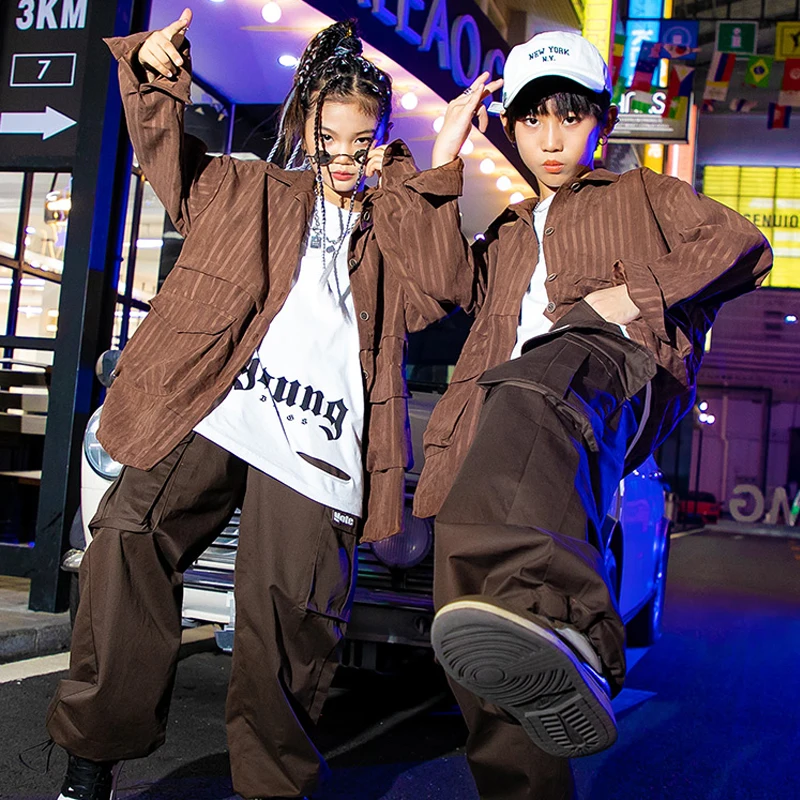 Neue Kind Hip Hop Jazz Dance Kostüme Kinder Kühlen Street Dance Kleidung Mädchen Jungen Bühne Leistung Outfits Kpop Kleidung SL7461